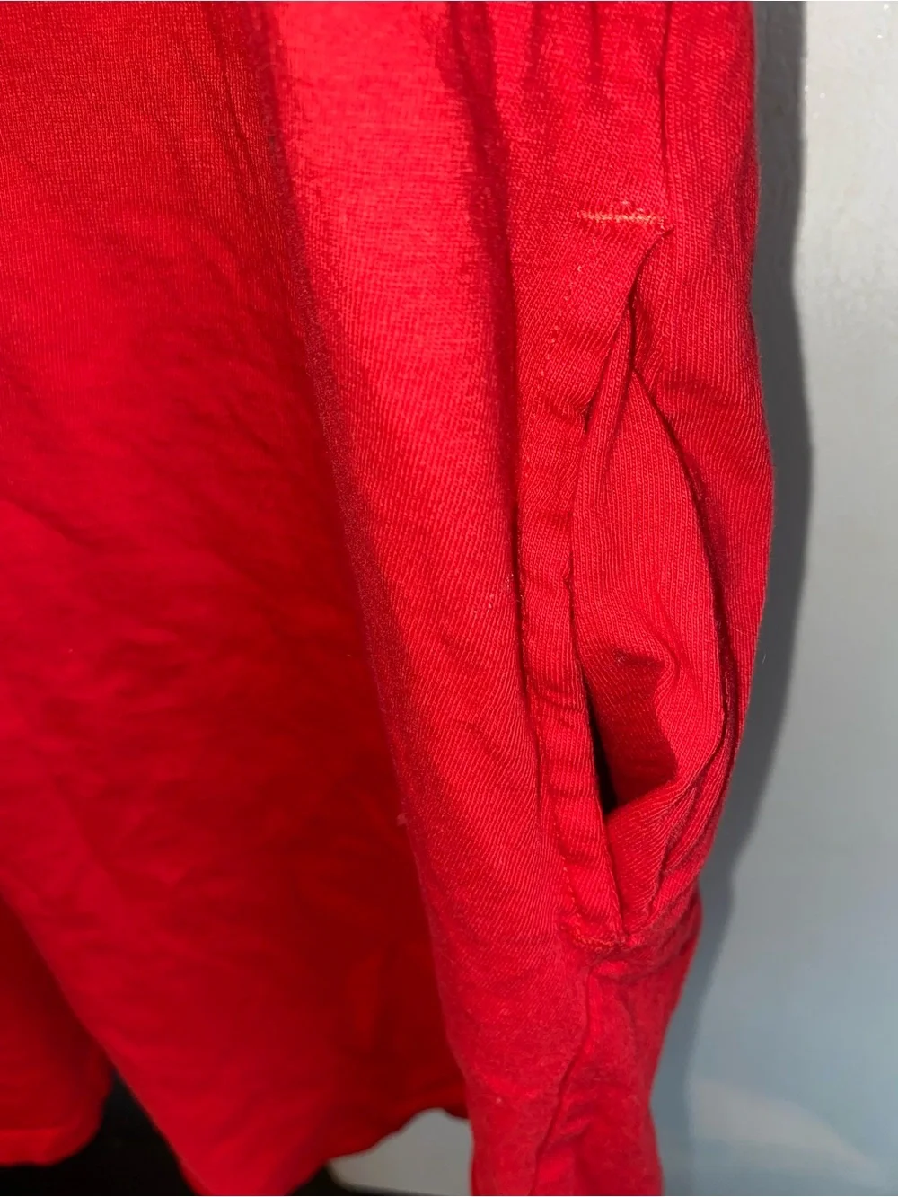 Girls Tommy Hilfiger Red Tee shirt dress with Navy & White Stripe